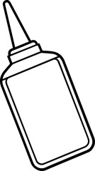 Glue black outline vector and illustration, coloring book page