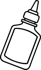Glue black outline vector and illustration, coloring book page