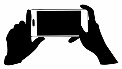 Hands holding a tablet device taking a picture shot