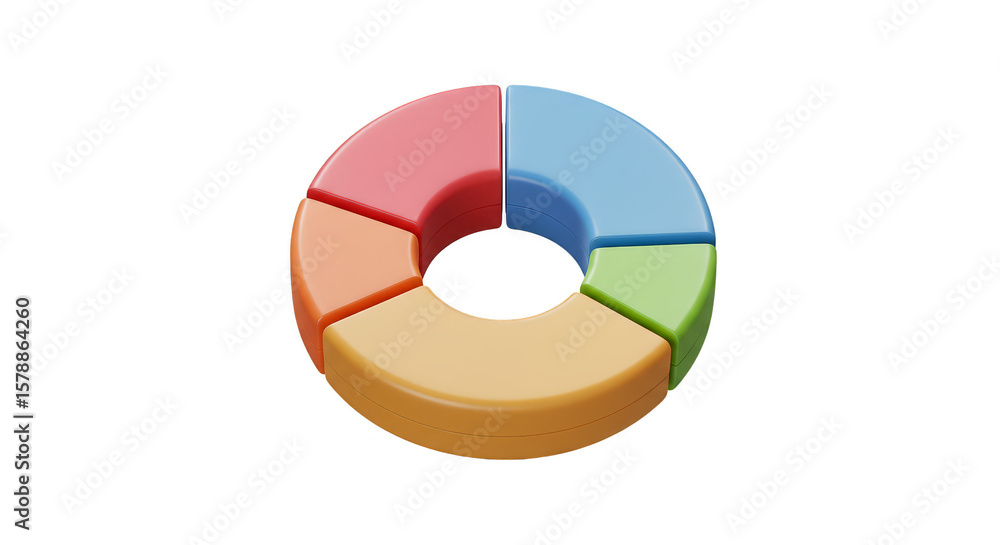 Poster 3d pie chart diagram with business data statistic graph report