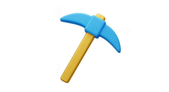 3D Pickaxe Tool with Metal Head for Construction Mining Equipment