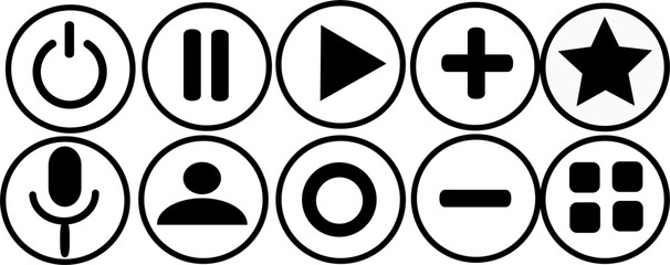 A collection of white minimalistic UI icons, Ideal for app design, websites, or infographics