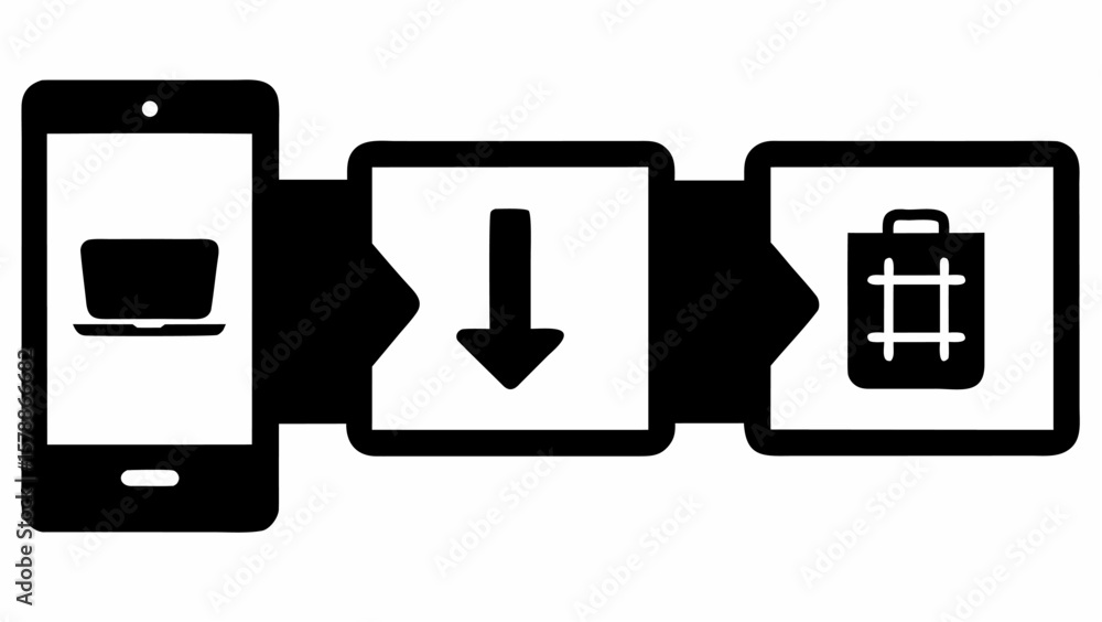 Poster data transfer from phone to storage with arrow flow