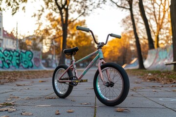 Fototapeta premium Stylish pastel bicycle outdoors