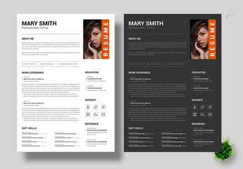 Modern Black & White Resume Template