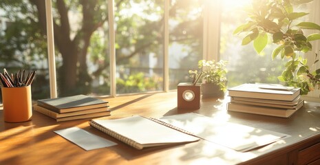 Fototapeta premium Sunlight drenched workspace