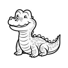 Fototapeta premium coloring page for kids with crocodile 