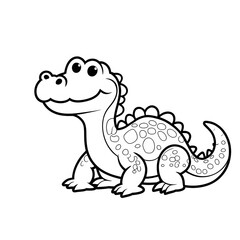 Obraz premium coloring page for kids with crocodile 