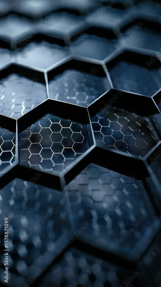 Poster up close of honeycomb structure with black and white filter, showcasing the geometric patterns and i