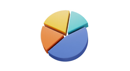 3D Pie Chart Diagram Illustration Business Data and Infographic
