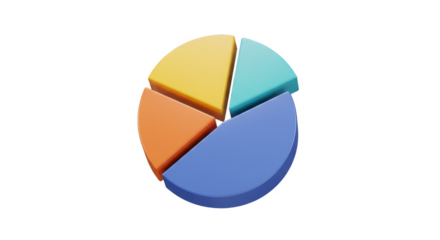 3D Pie Chart Diagram Illustration Business Data and Infographic