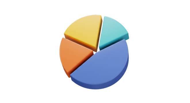 3D Pie Chart Diagram Illustration Business Data and Infographic