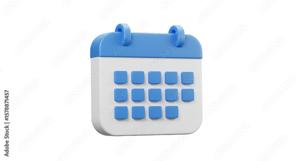 Aufkleber 3d Render Calendar Icon Date Event Transparent Background