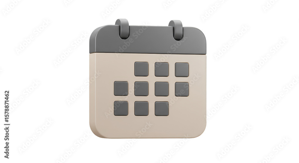Poster 3d render calendar reminder date event month planning transparent