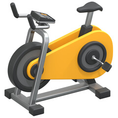 Yellow Gym exercise cycle 3D Icon Illustration. Low Poly Style