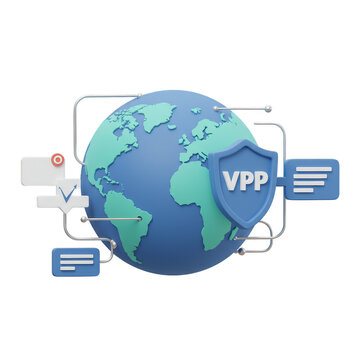 3d Render Globe Shield Vpp Protect Internet Network Communication