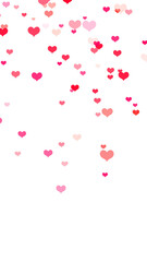 valentines day hearts falling isolated on transparent background , png love and romantic valentine vertical social media overlay design element	