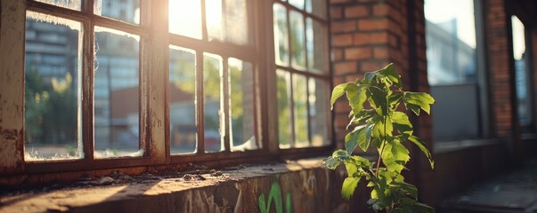 Sunlight through aged window