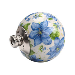 Floral patterned ceramic ball diffuser with essential oil for aromatherapy and home fragrance decor