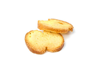 Golden Bruschetta Chips Isolated on White Background