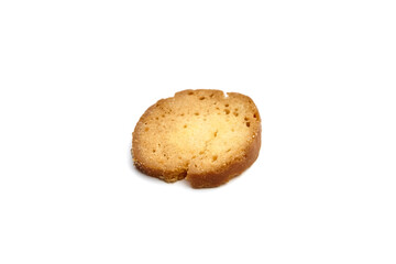 Golden Bruschetta Chips Isolated on White Background