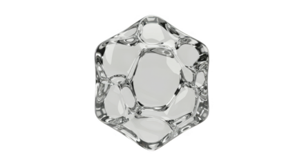 3D Render of an Abstract Icy Geometric Cube Transparent Design