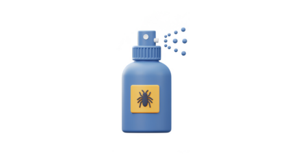 3D Render Insecticide Spray Protect Against Bugs On Transparent Backdrop