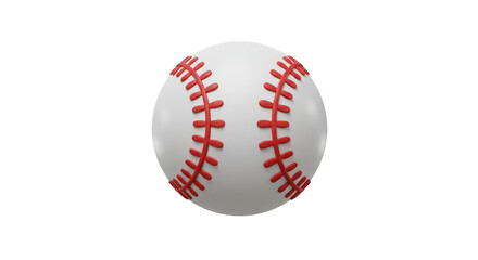 3D Render of Baseball Ball White with Red Seams Isolated