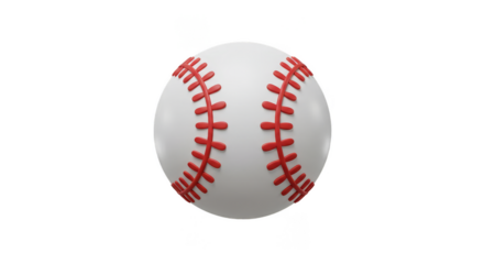3D Render of Baseball Ball White with Red Seams Isolated