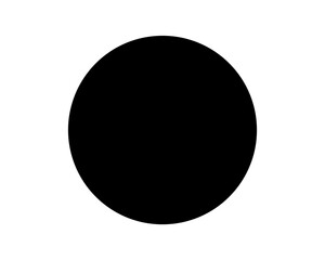 Simple black circle on a white background as an abstract representation