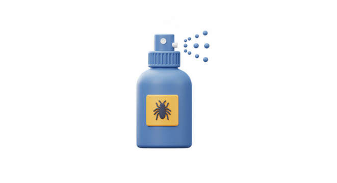 3D Render Insecticide Spray Protect Against Bugs On Transparent Backdrop