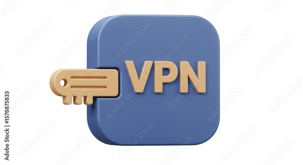 Poster 3d render vpn security network connection for private proxy safe