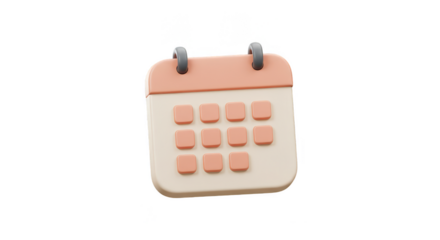 3d Render of Calendar Date Event Schedule Reminder Time