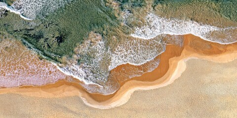 Obraz premium Waves roll onto sandy beach at Mornington Peninsula