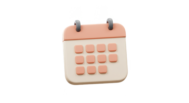 3d Render of Calendar Date Event Schedule Reminder Time