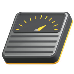 Black Weight scale 3D Icon Illustration. Low Poly Style