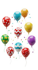 Obraz premium 3D Render of Colorful Party Balloons Decoration Isolated Background