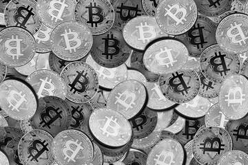 Round bitcoins as symbol of wealth