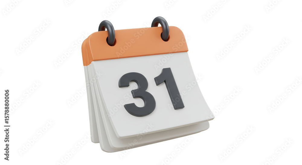 Poster 3d rendering calendar date event month day transparent background