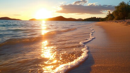 Sunset beach scene