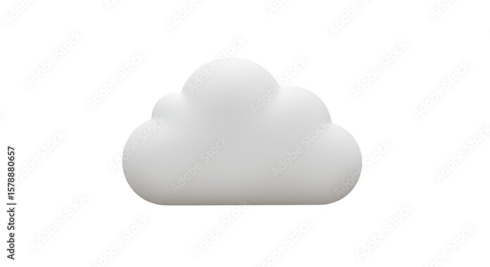 Poster 3d render of white cloud weather sky element with transparent background