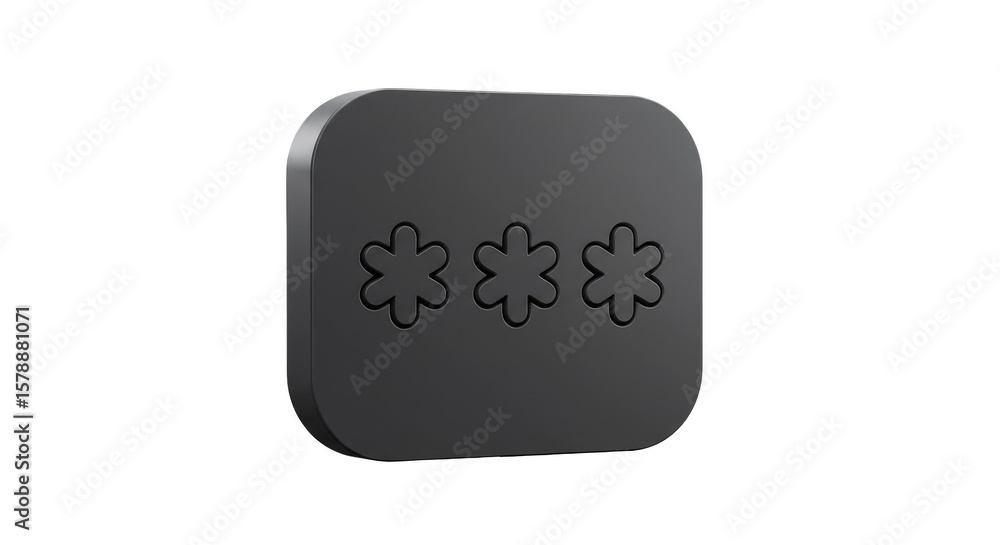 Poster 3d render password icon cyber security lock isometric shape