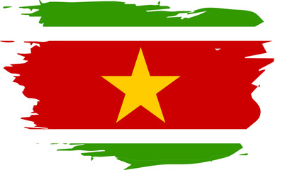 Suriname Map with National Flag Design – Vector Illustration