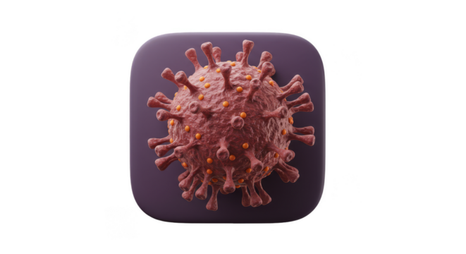 3D Rendered Coronavirus Cell Illustration on Transparent Background
