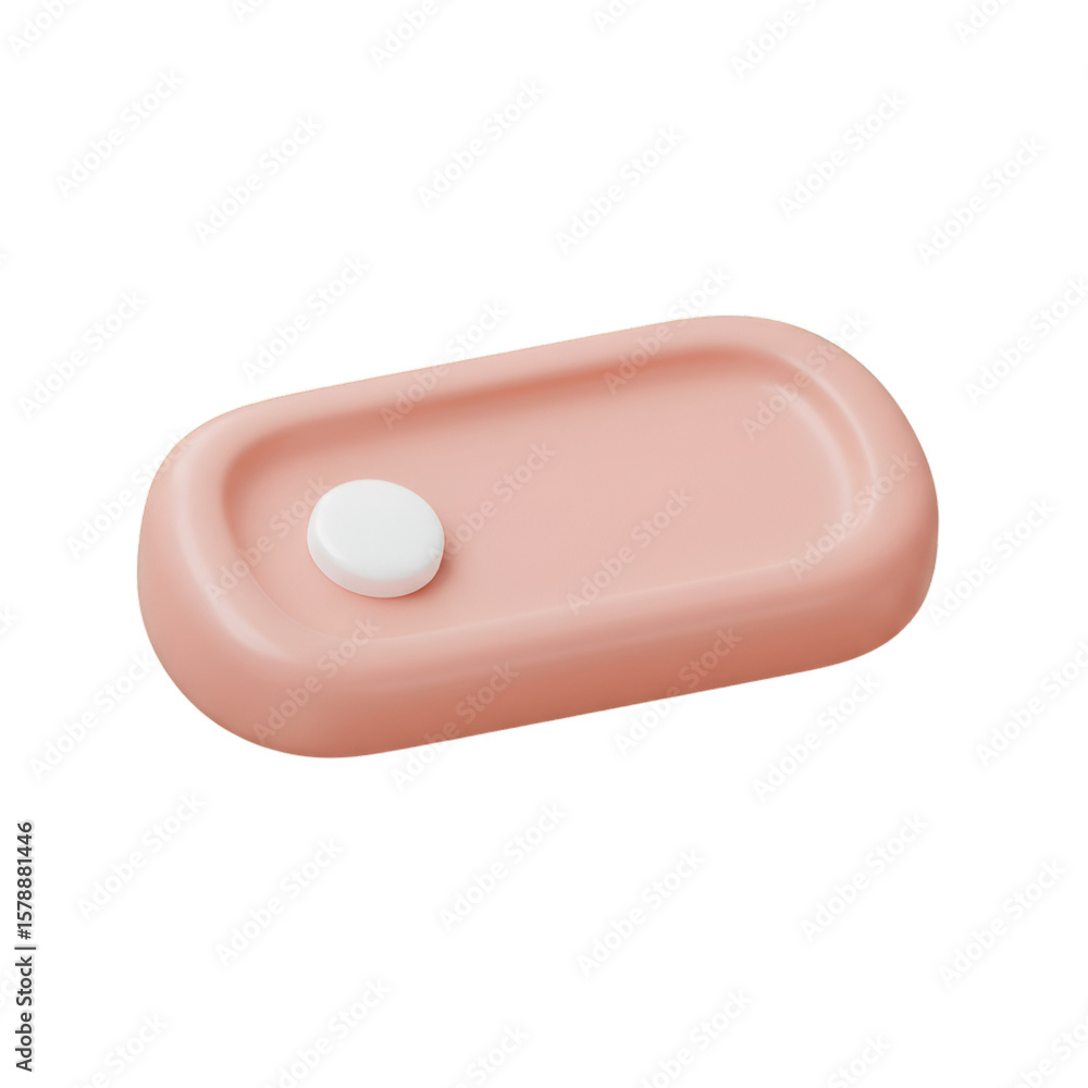 Poster 3d rendered pink toggle switch isolated on transparent background