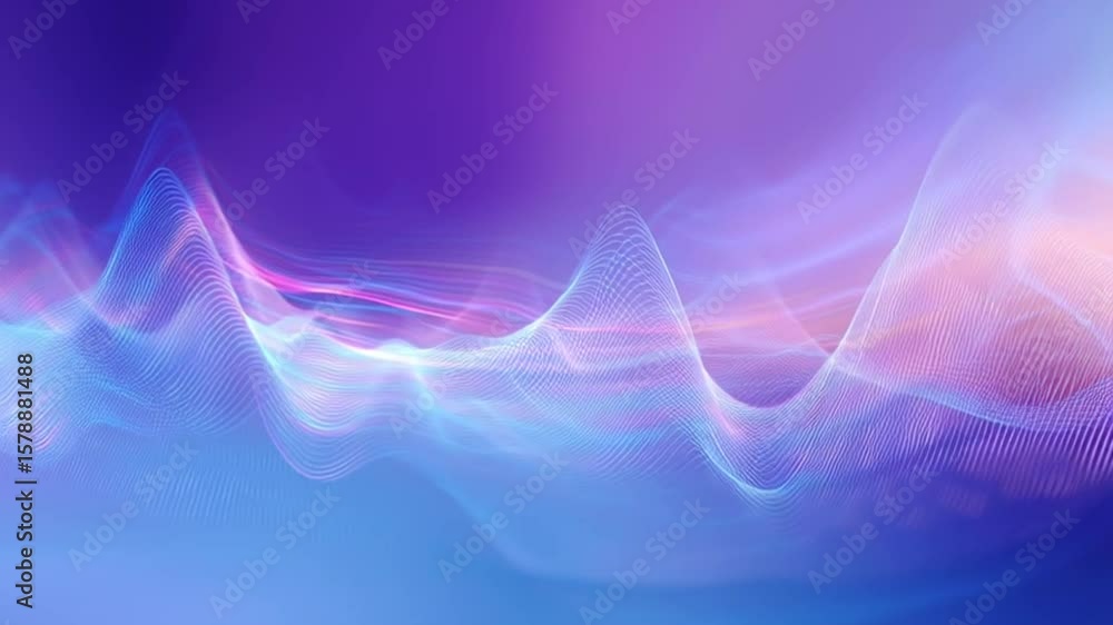 Poster abstract wavy lines in vibrant colors