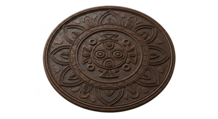 3D Rendering Ancient Round Texture Pattern Art Isolated Background