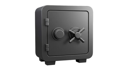 3D Rendering of Metallic Silver Safe Vault for Money Protection