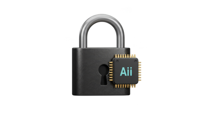 3D Security Padlock with AI Chip Technology Data Protection System