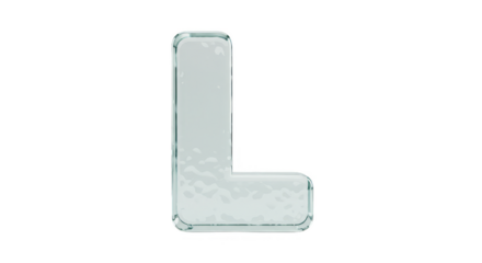 3D Rendered Ice Letter L Isolated Alphabet for Winter Design